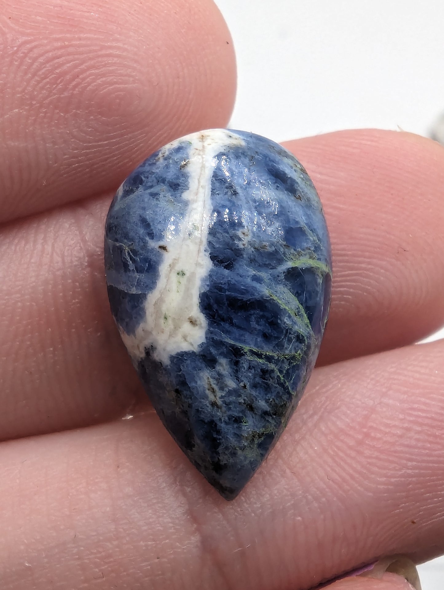 Porcelain Sodalite - 7pc Pear Cabs - 112.30cts(22.47g)