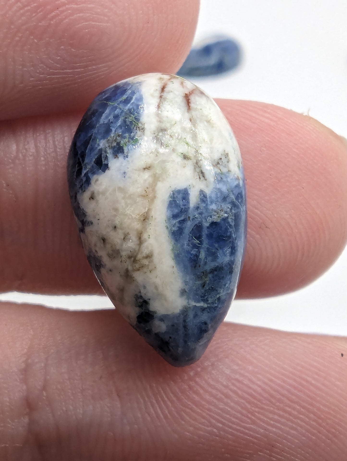 Porcelain Sodalite - 7pc Pear Cabs - 112.30cts(22.47g)