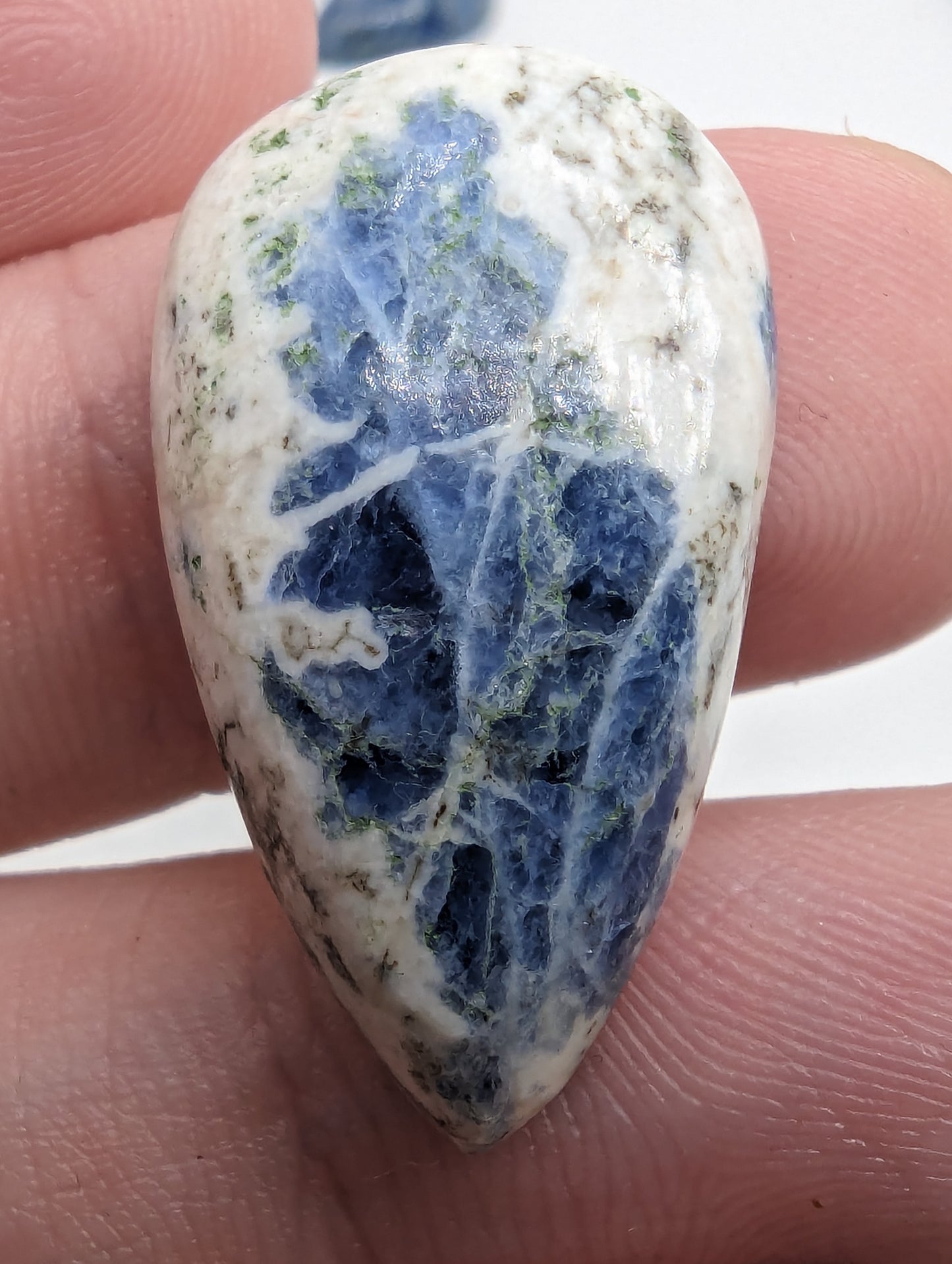 Porcelain Sodalite - 7pc Pear Cabs - 112.30cts(22.47g)