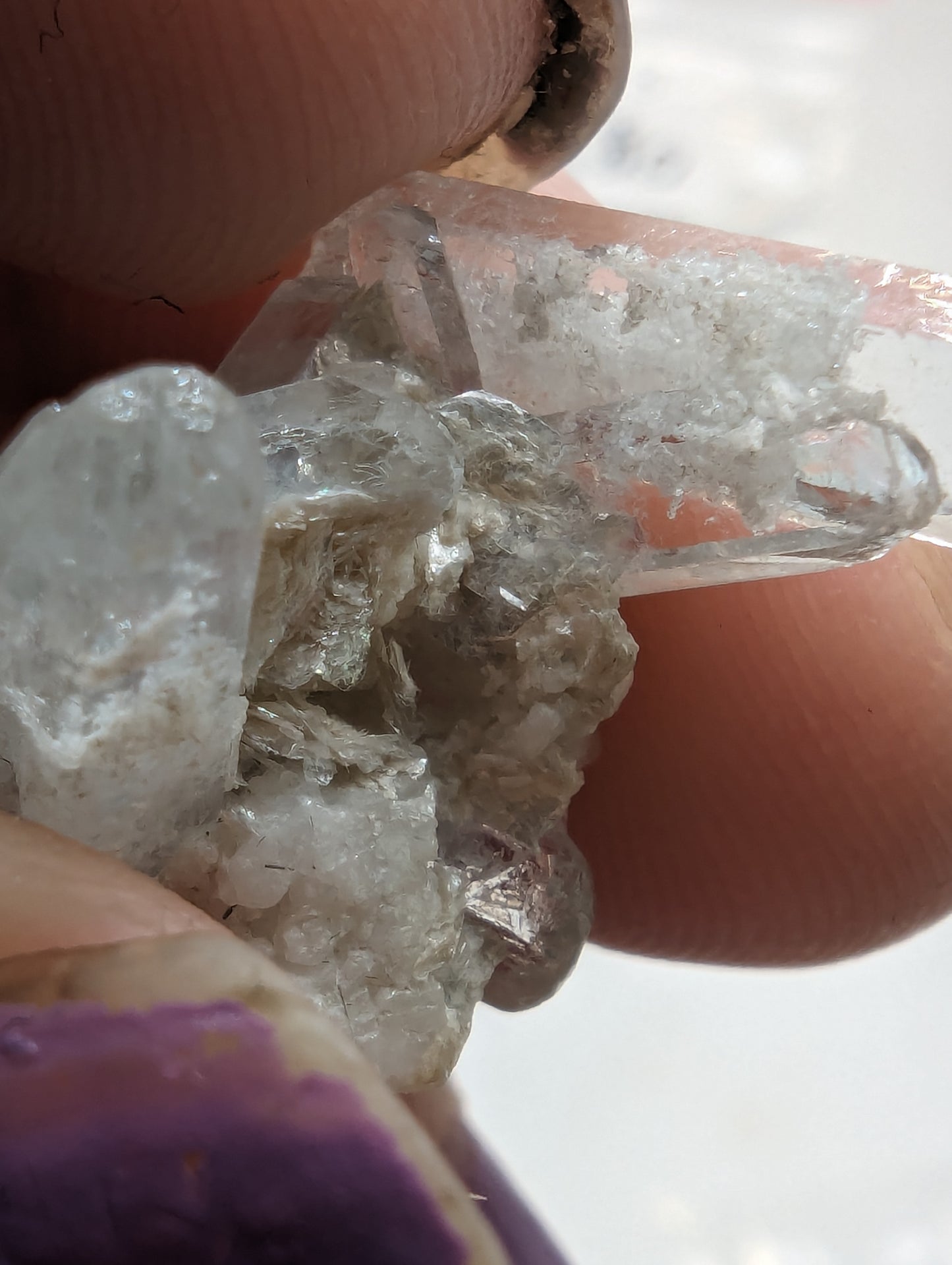 Aquamarine Cluster - Combined With Myca, Calcite, and Schorl - Thumbnail Specimen