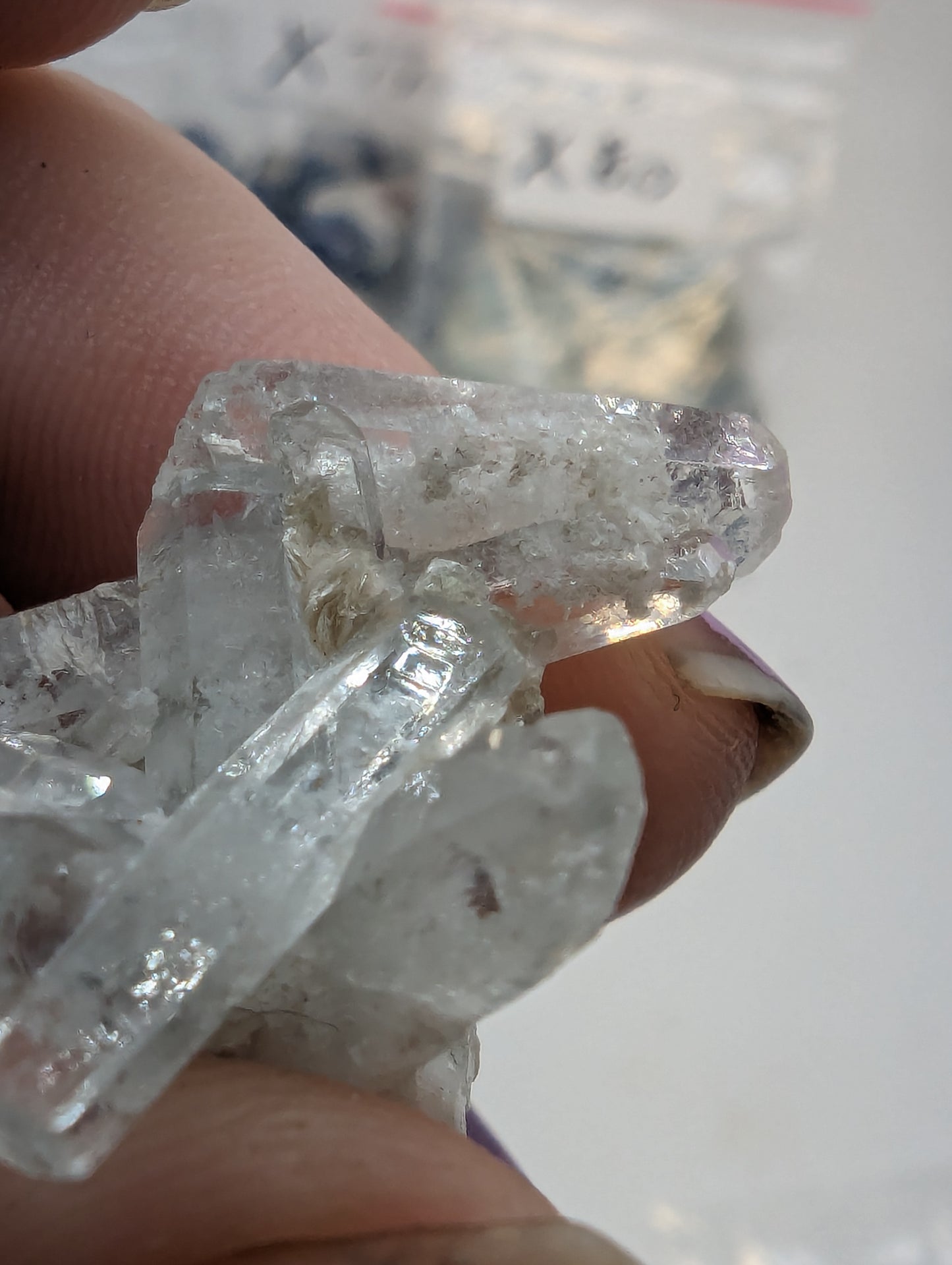 Aquamarine Cluster - Combined With Myca, Calcite, and Schorl - Thumbnail Specimen