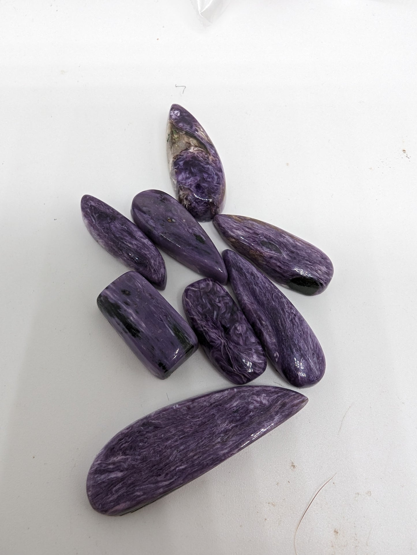 Charoite Cabochon Lot - 8pcs - 99.25cts(19.85g)