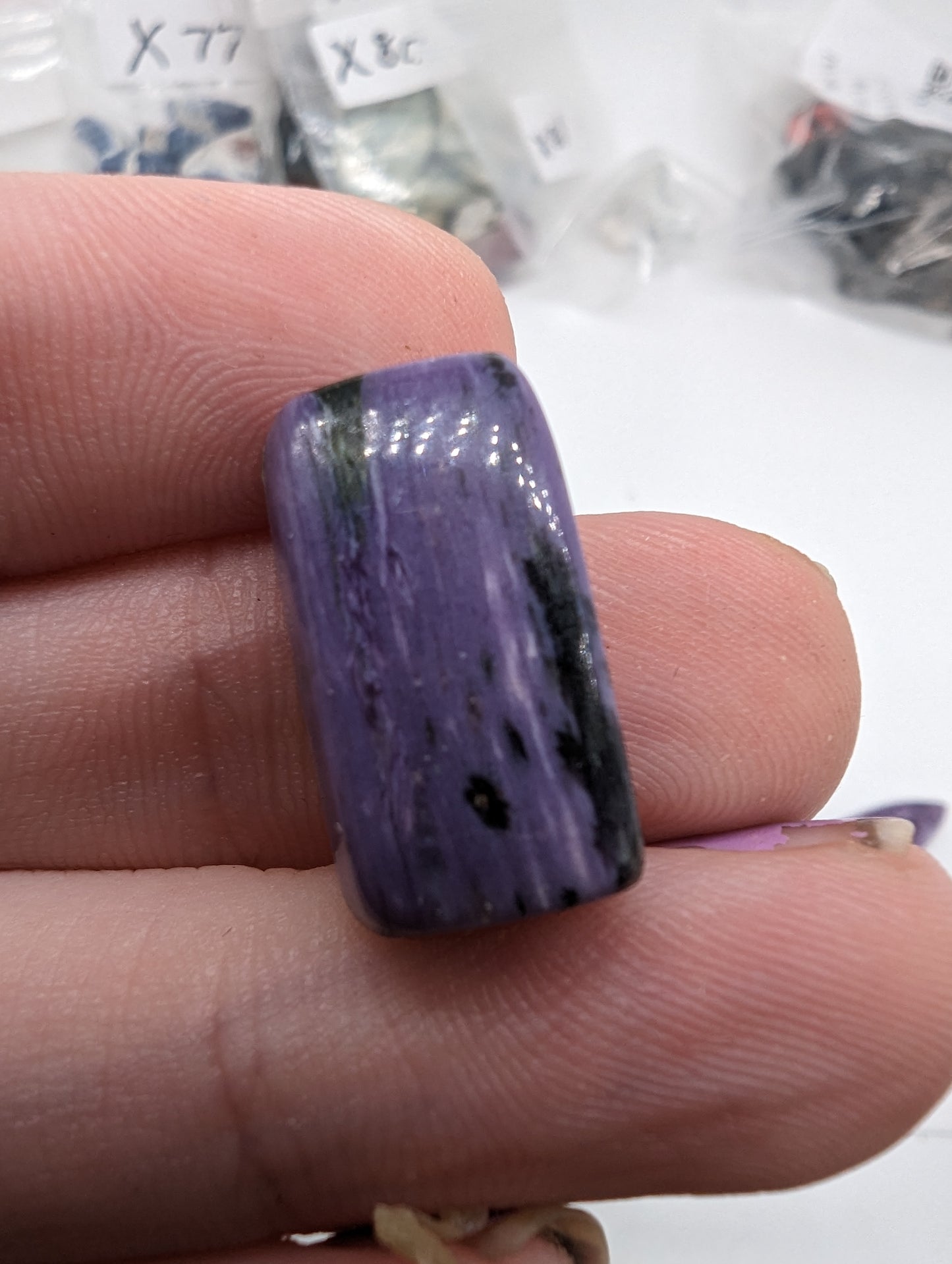 Charoite Cabochon Lot - 8pcs - 99.25cts(19.85g)