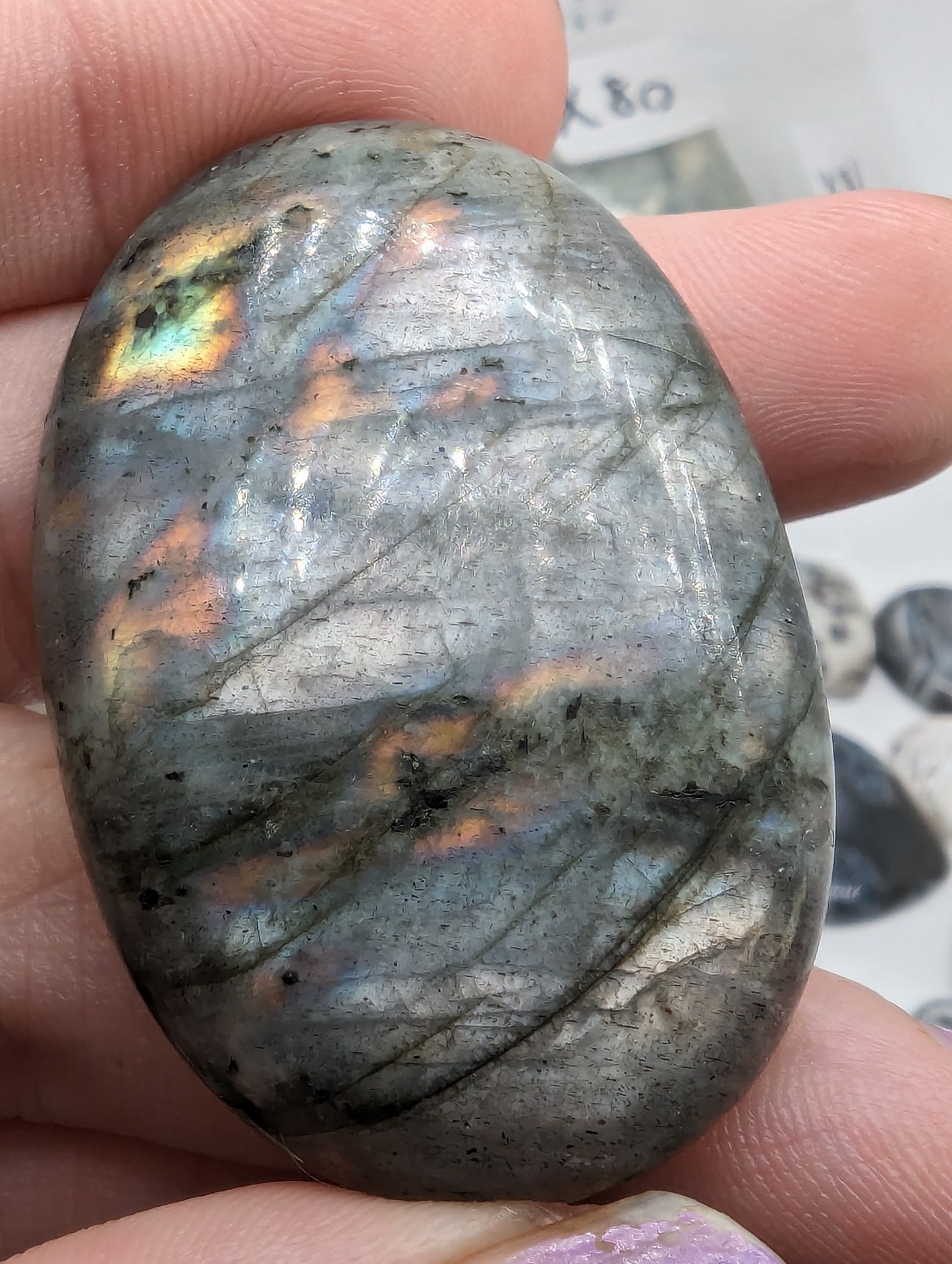 Purple Labradorite Cabochon - Unique Flash - 108.55cts(21.70g)