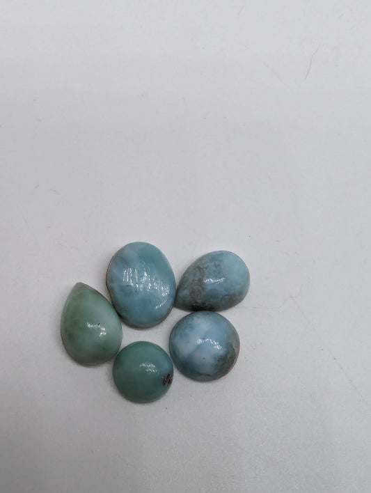 Larimar Cabochons Lot - 5pcs jewelry size - 11.75cts(2.35g)