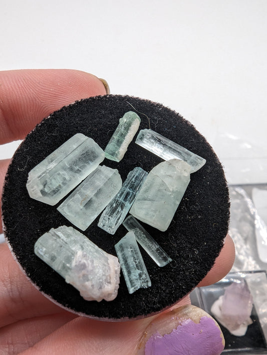 Aquamarine Crystal Lot - 9pcs - 25cts(5g)