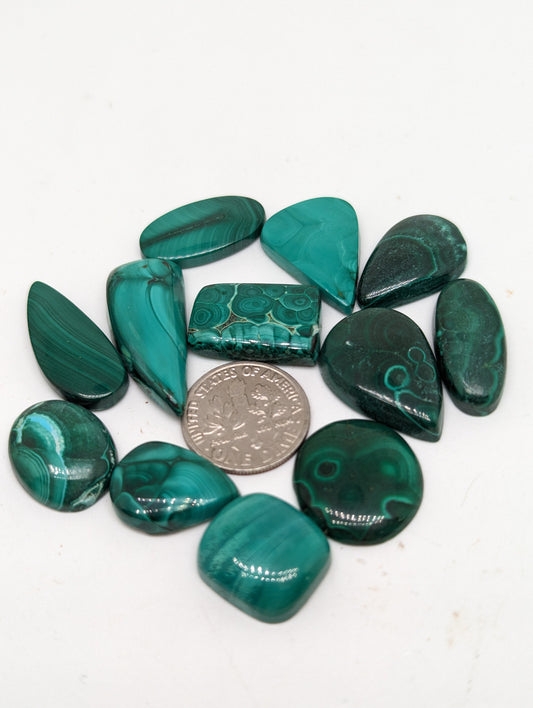 Malachite - 12pcs - 172.15cts(34.43g)