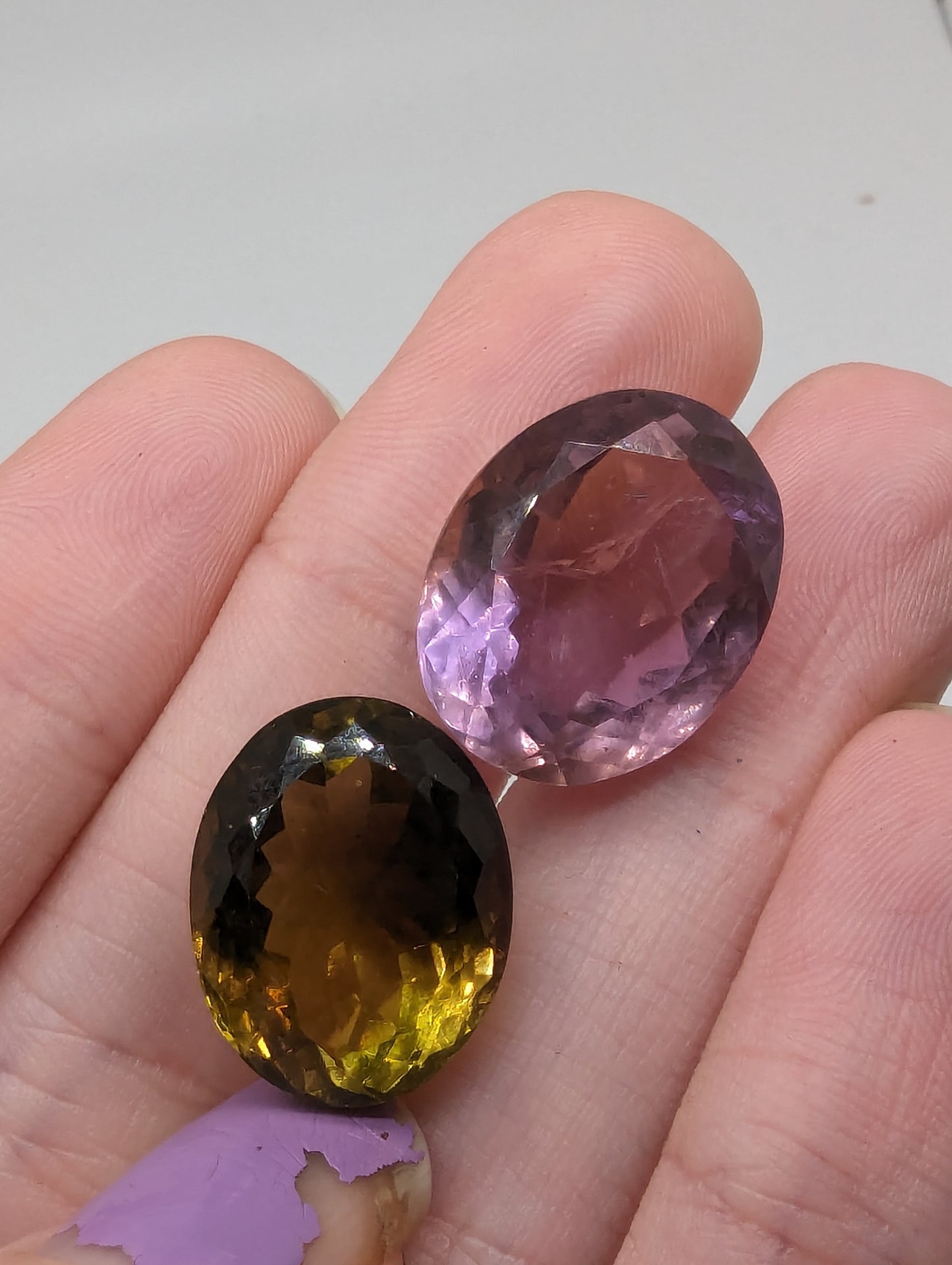 Ametrine and Smokey Citrine Lot - 2pcs - 35.9cts