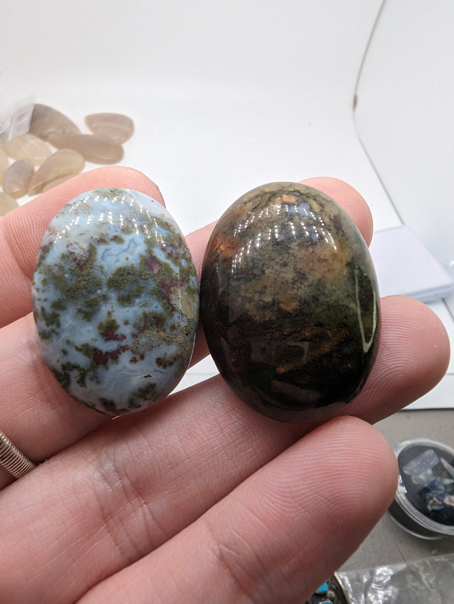 Moss Agate - 2pcs - 79.20cts(15.84g)