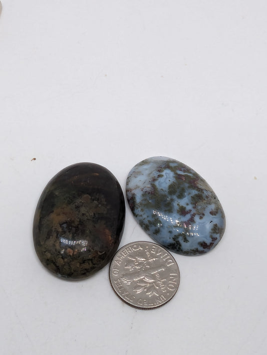 Moss Agate - 2pcs - 79.20cts(15.84g)