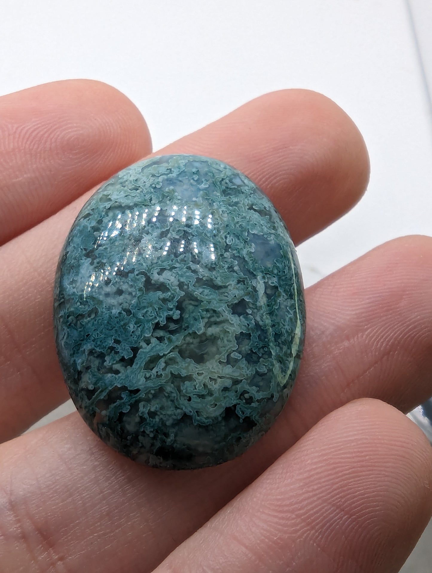 Moss Agate Ovals - 5pcs - 160.20cts(32.04g)