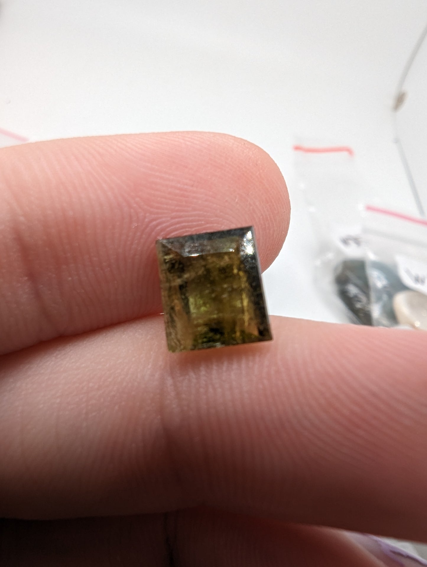 Smokey Yellow-green Tourmaline - 
2.45cts - Square Facet