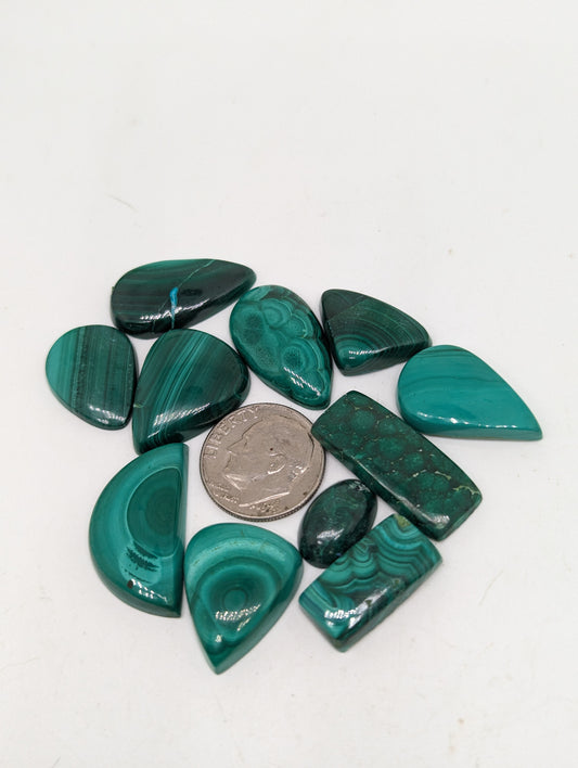 Malachite Cabochons
10pcs - 139.25cts(27.85g