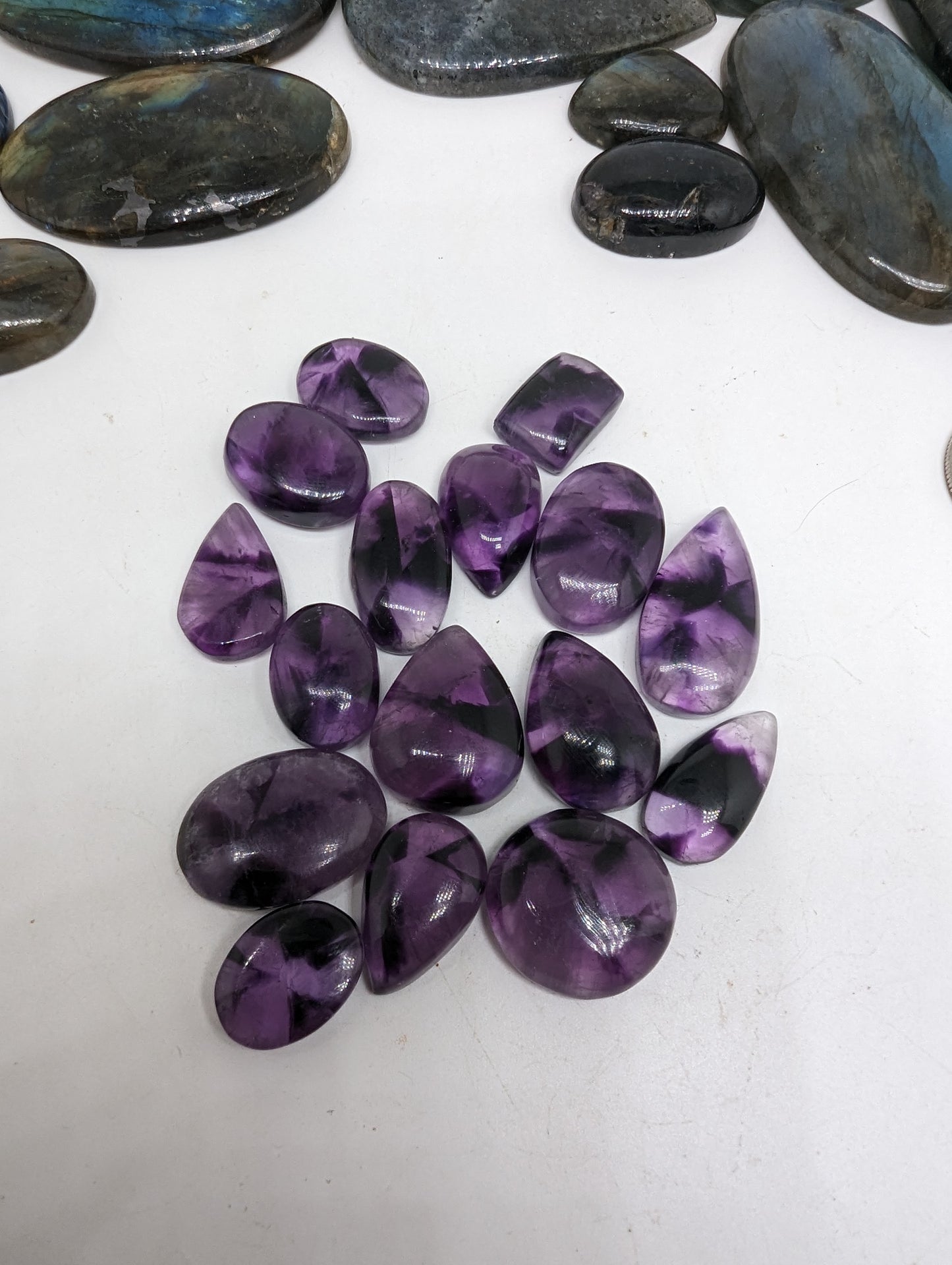 Star Amethyst (trapiche) Cabochon Lot
15 pcs - 264.65cts(52.94g)