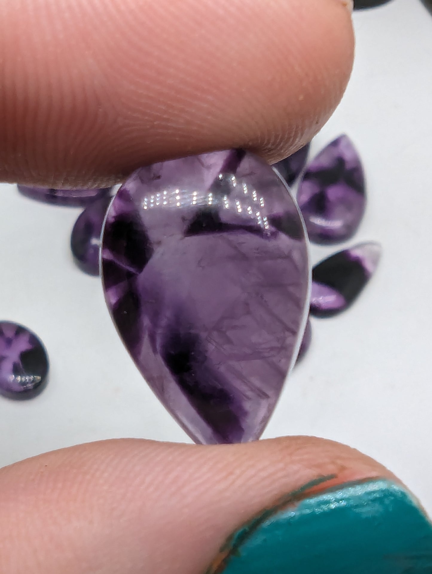 Star Amethyst (trapiche) Cabochon Lot
15 pcs - 264.65cts(52.94g)