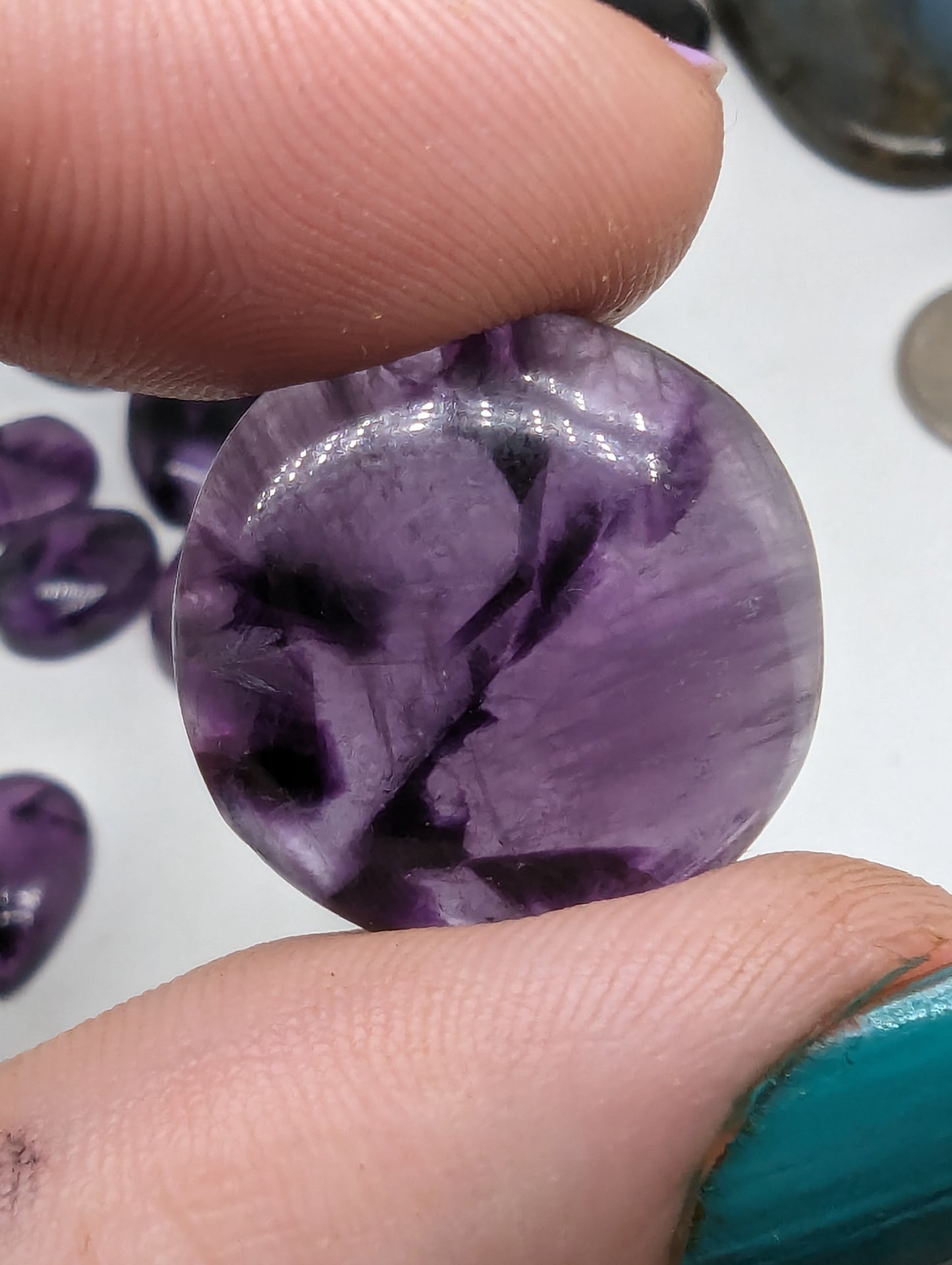 Star Amethyst (trapiche) Cabochon Lot
15 pcs - 264.65cts(52.94g)