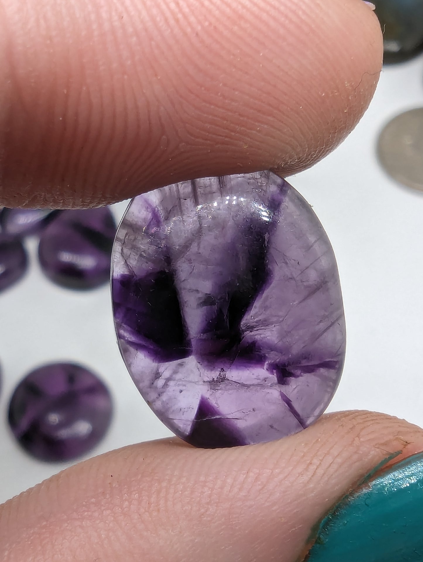 Star Amethyst (trapiche) Cabochon Lot
15 pcs - 264.65cts(52.94g)