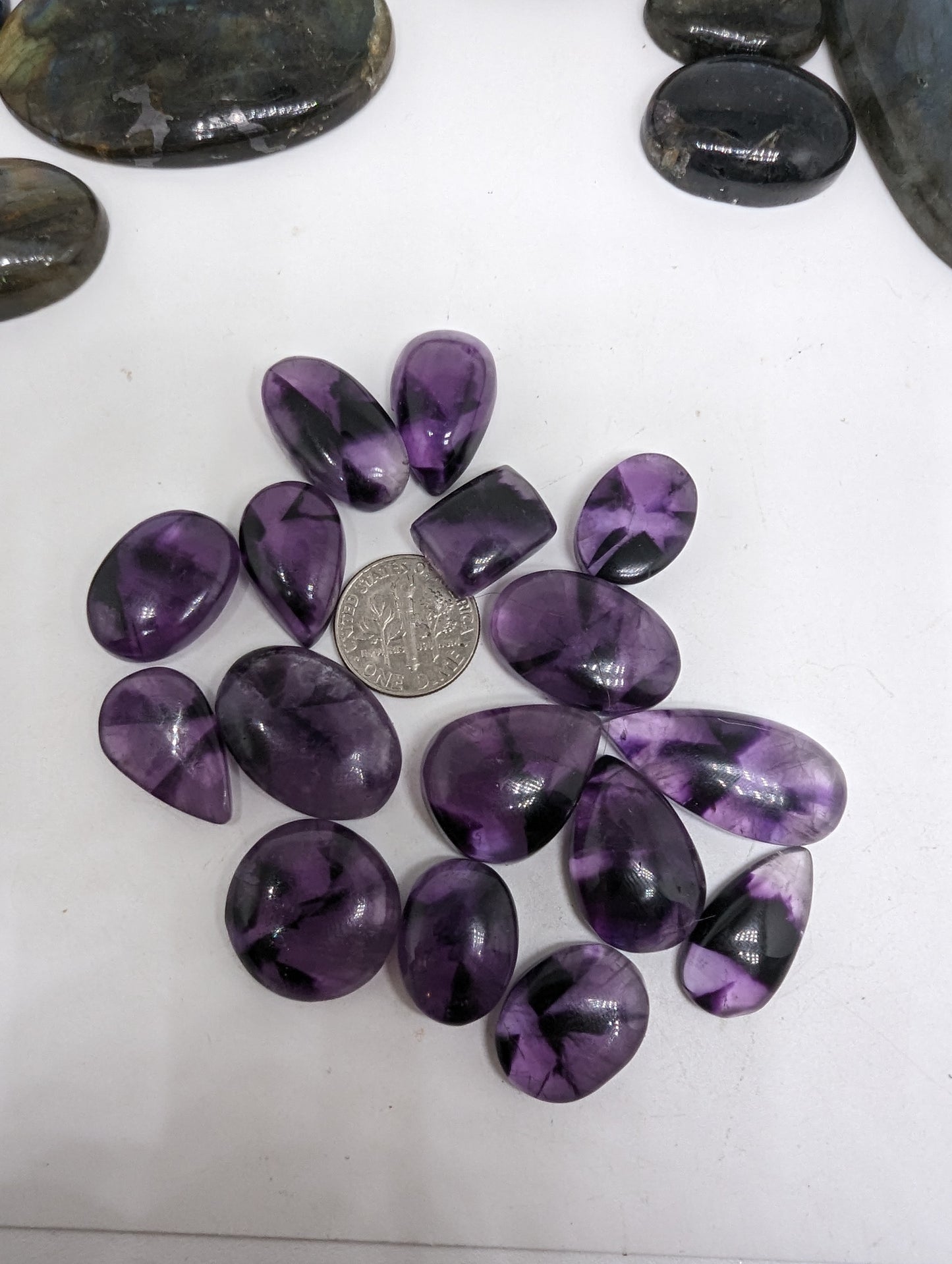 Star Amethyst (trapiche) Cabochon Lot
15 pcs - 264.65cts(52.94g)