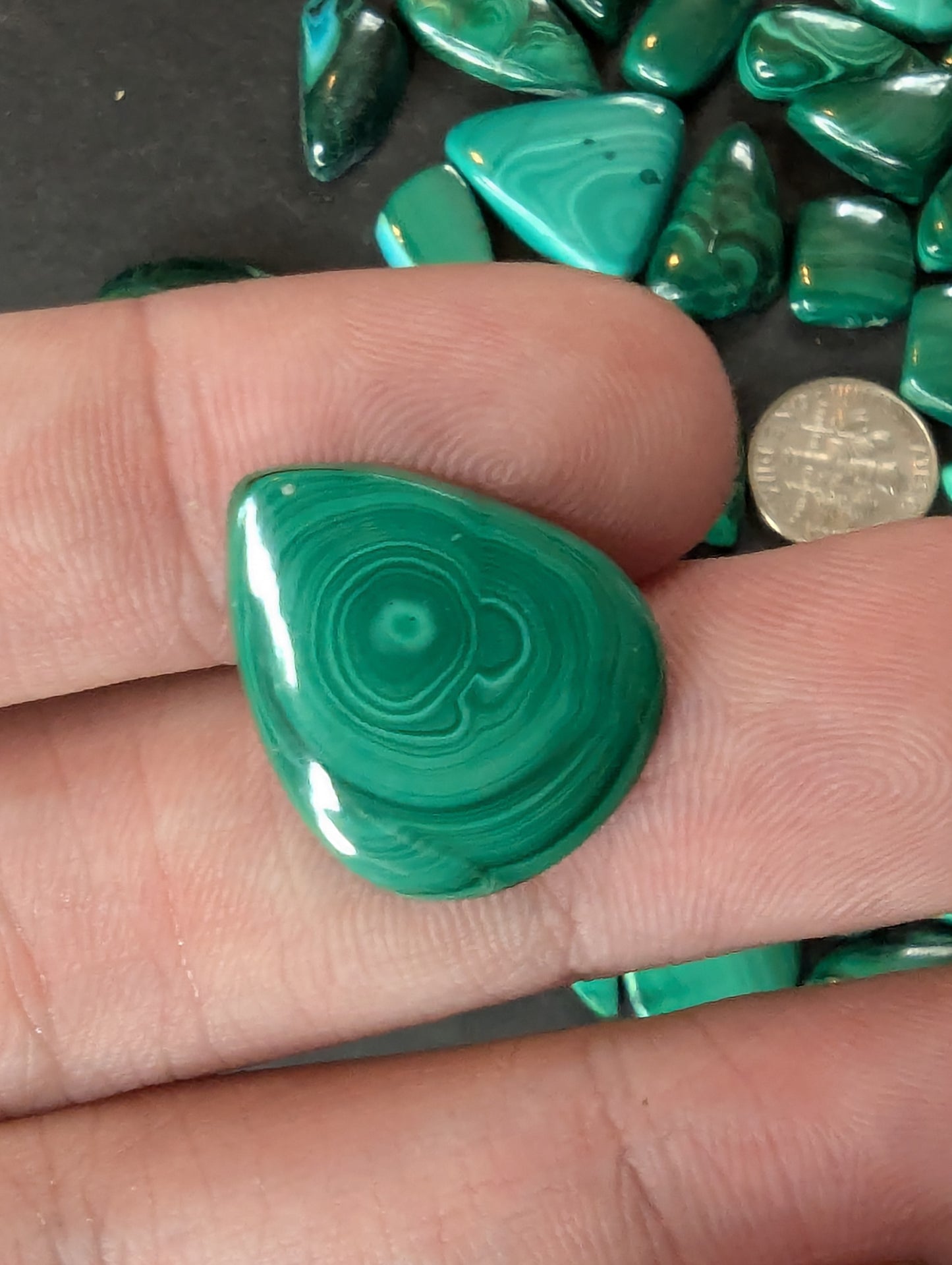 Malachite Cabochons - Jewelry Sized - Random Pulls - V37