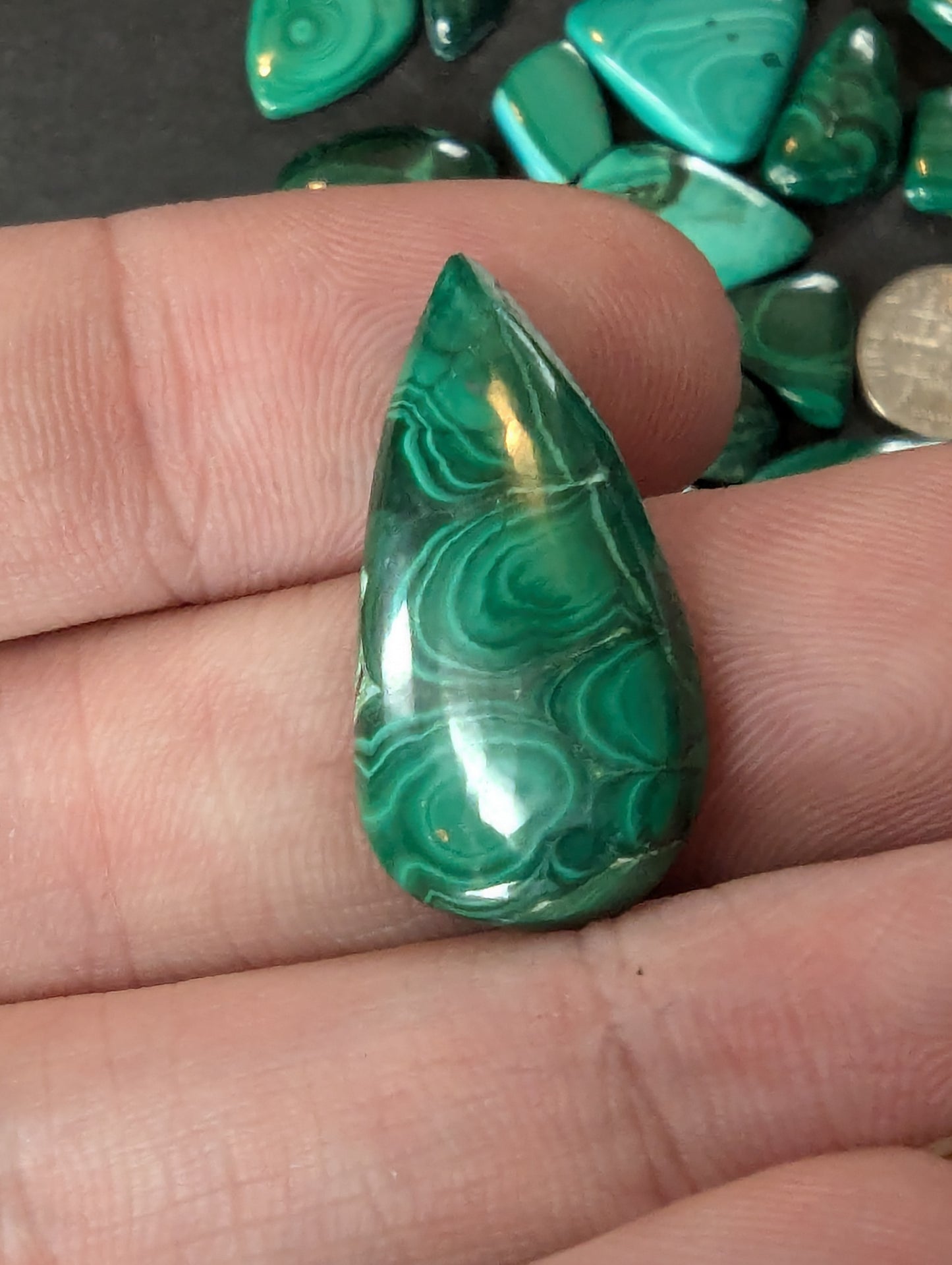 Malachite Cabochons - Jewelry Sized - Random Pulls - V37