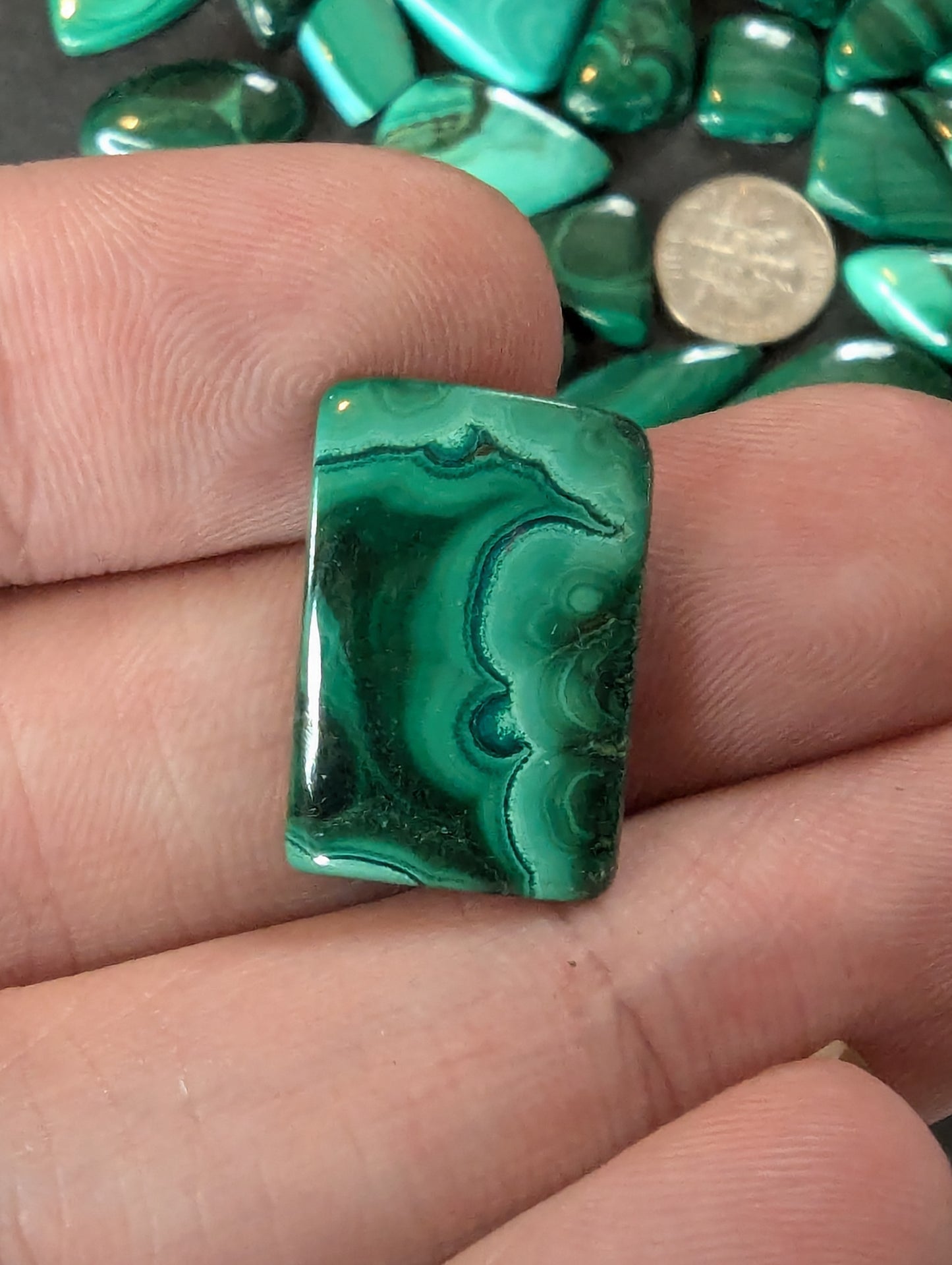 Malachite Cabochons - Jewelry Sized - Random Pulls - V37