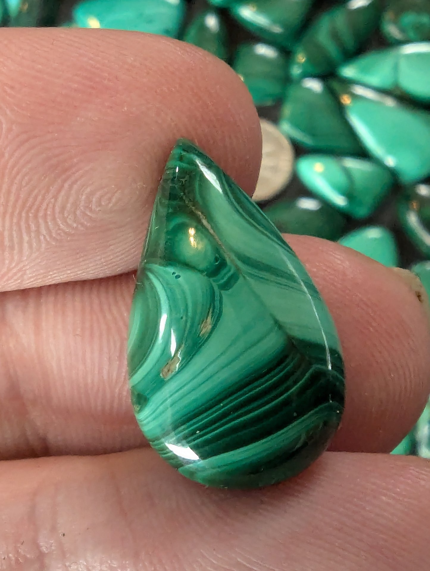 Malachite Cabochons - Jewelry Sized - Random Pulls - V37