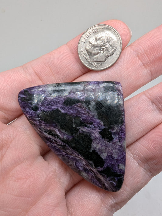 Charoite Tri Cabochon - Large - 77.85cts(15.6g) - 56*43*5mm - V45