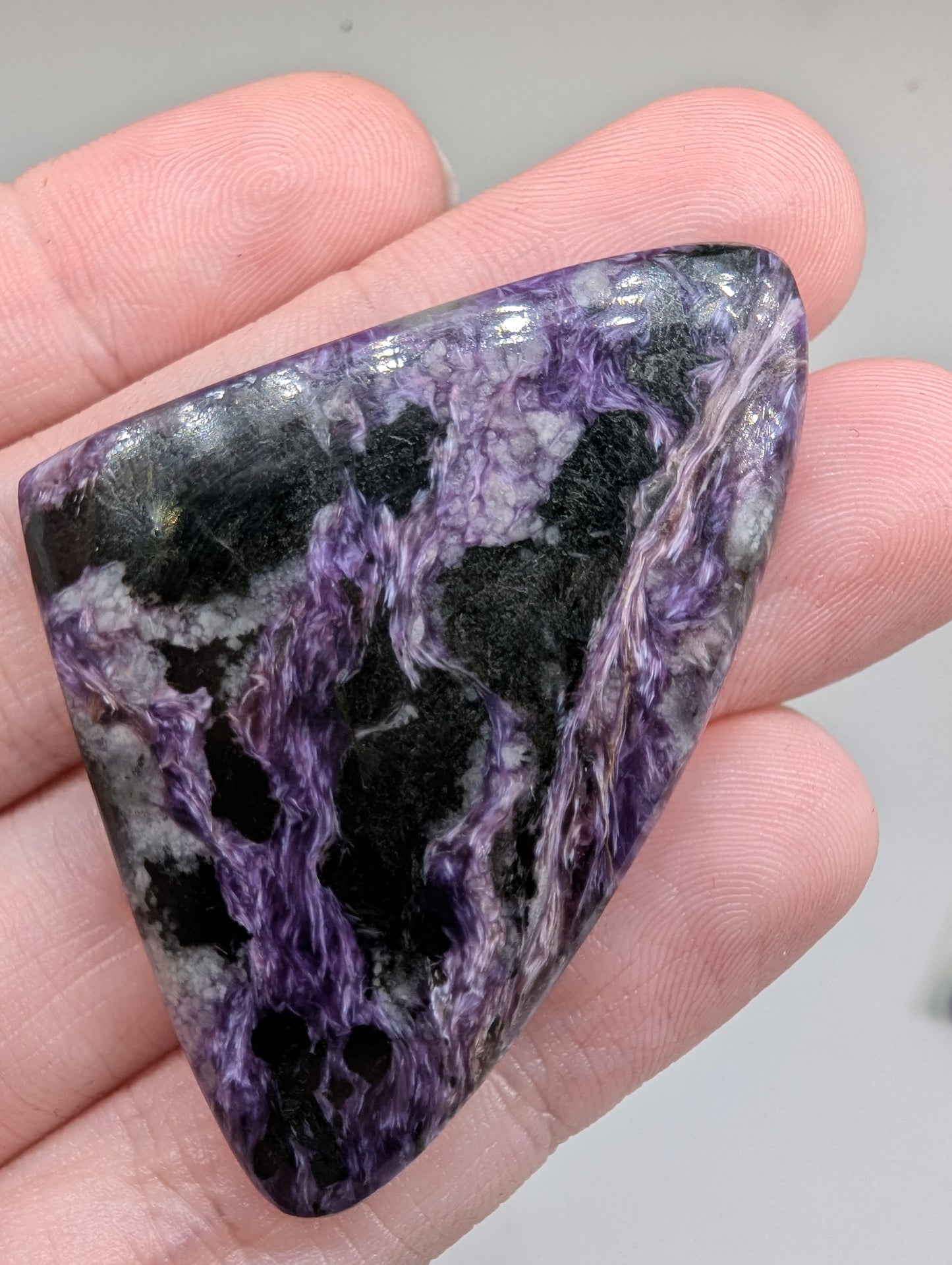 Charoite Tri Cabochon - Large - 77.85cts(15.6g) - 56*43*5mm - V45