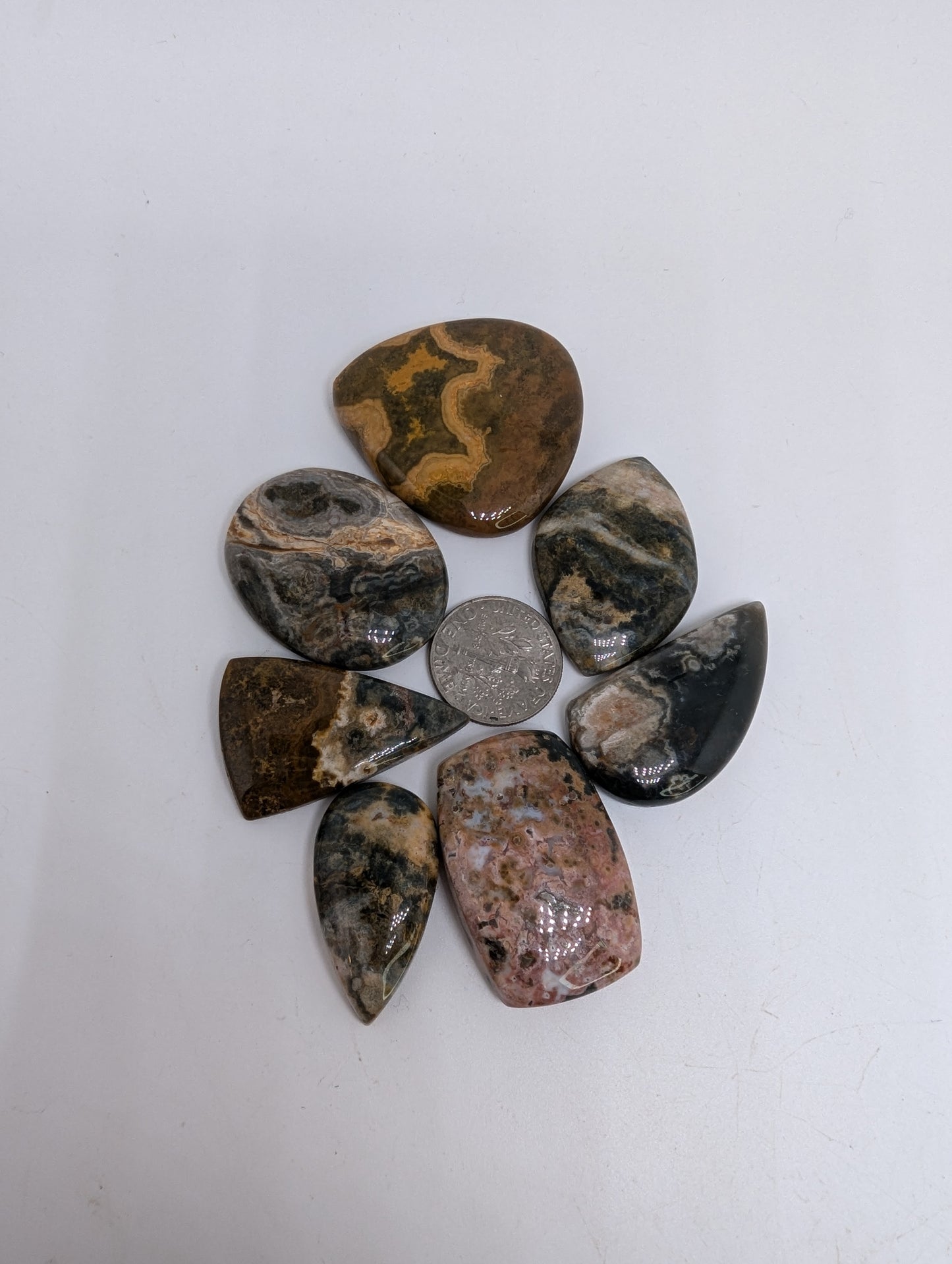 Ocean Jasper Cabochon Lot - 7pcs - 253.25cts(50.67g) - v49