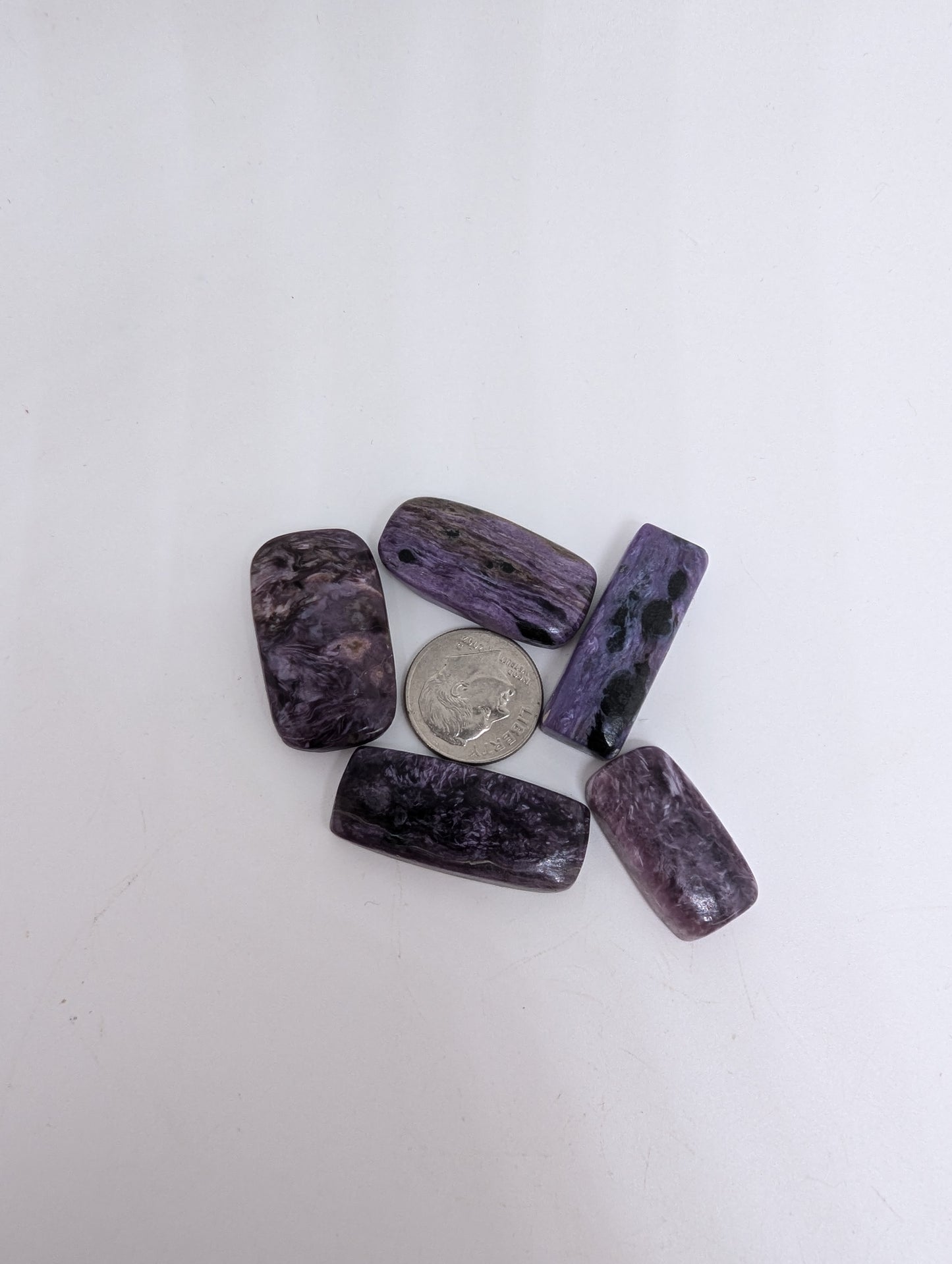 Charoite Cabochon Lot - 5pcs - Rectangles - 105.60cts(21.12g) - V52