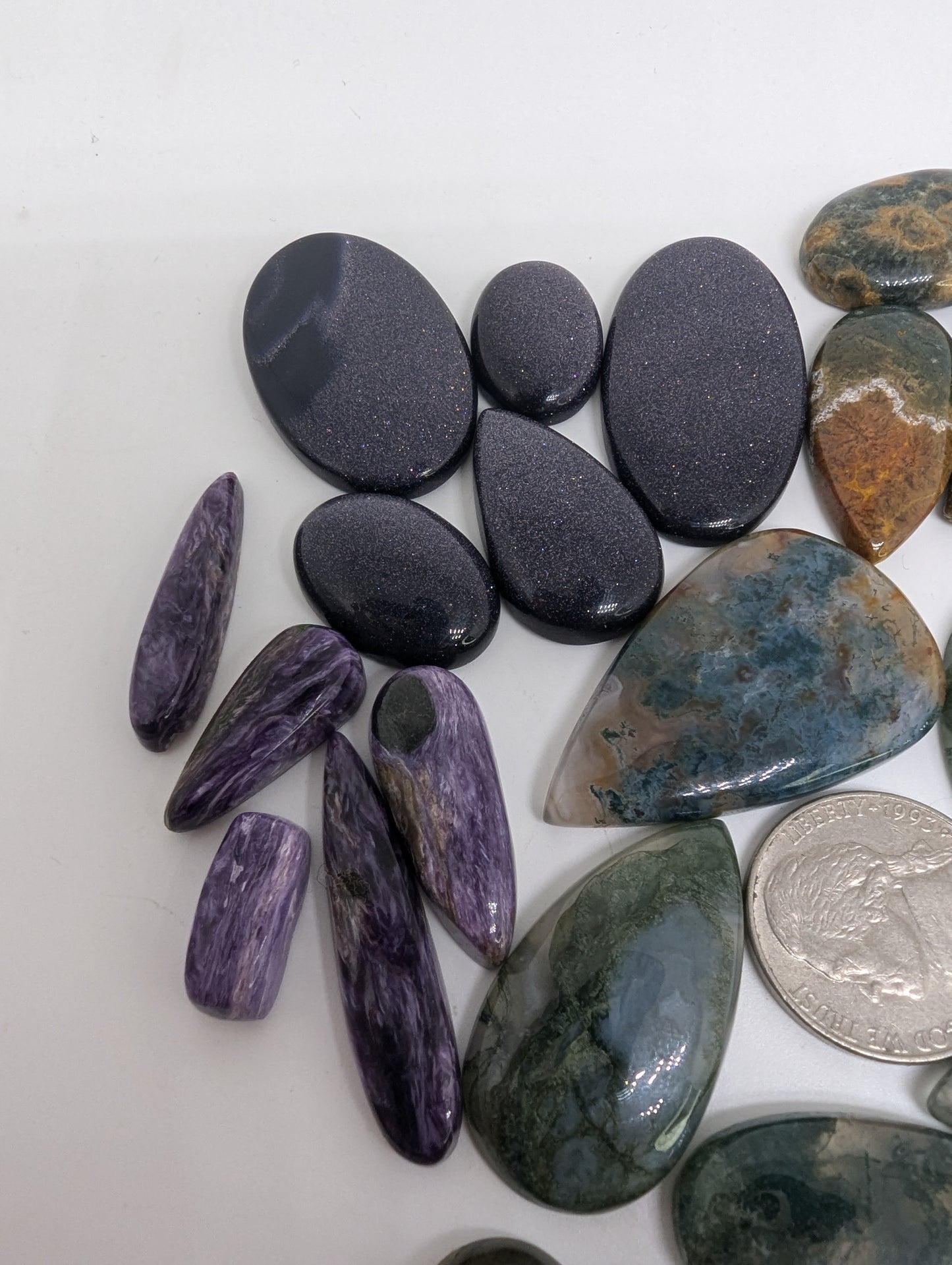 Mixed Cabochon Lot - 40pcs total - Mix Size and Shape - V56