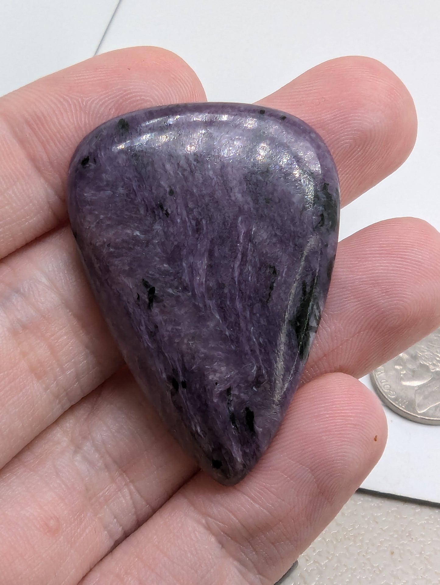 Charoite Cabochons - 2pcs - Pears - 138.95cts(27.79g) - V58