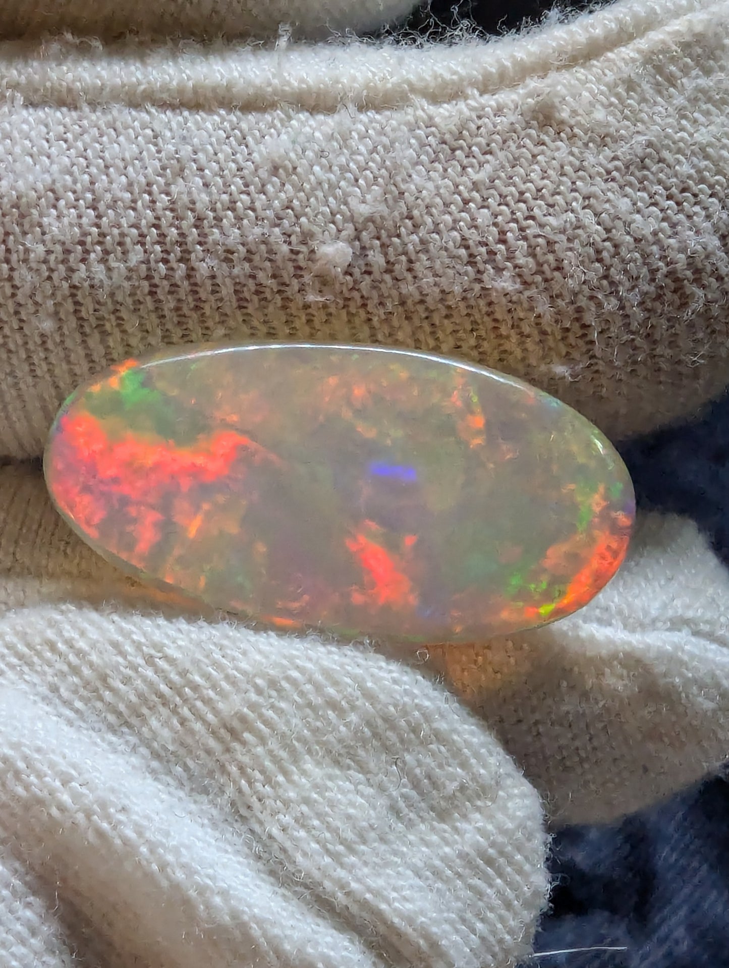 Ethiopian Welo Opal Cab - Elongated Oval -  24*12mm - 13cts - OPP11