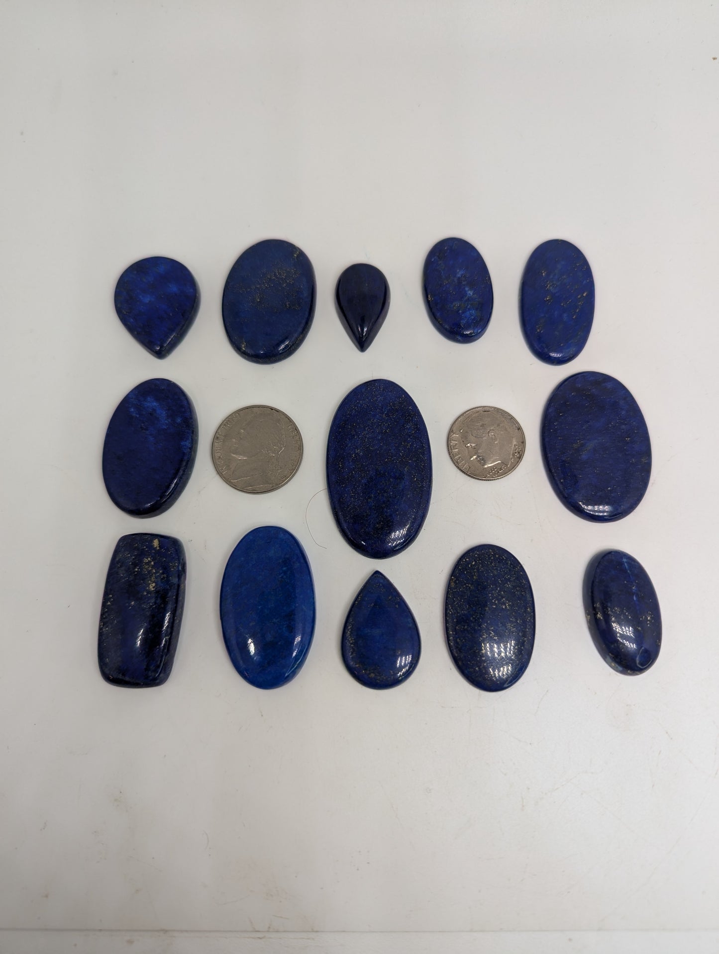 Lapis Lazuli Cabochon Lot - 13pcs - 439.75cts(87.95g) - 20-50mm - V59