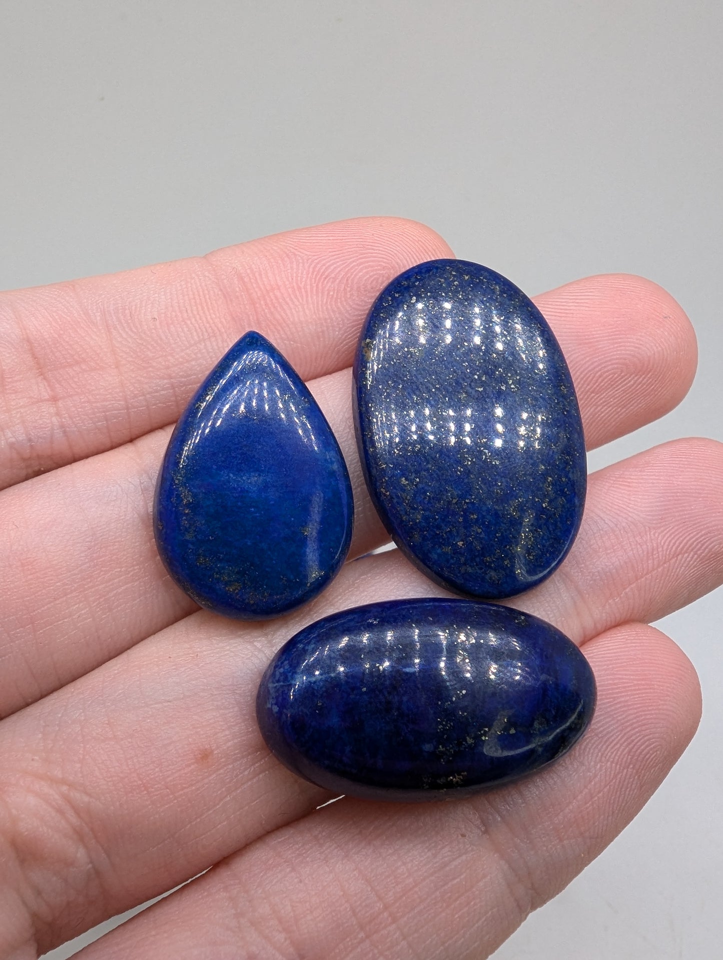 Lapis Lazuli Cabochon Lot - 13pcs - 439.75cts(87.95g) - 20-50mm - V59