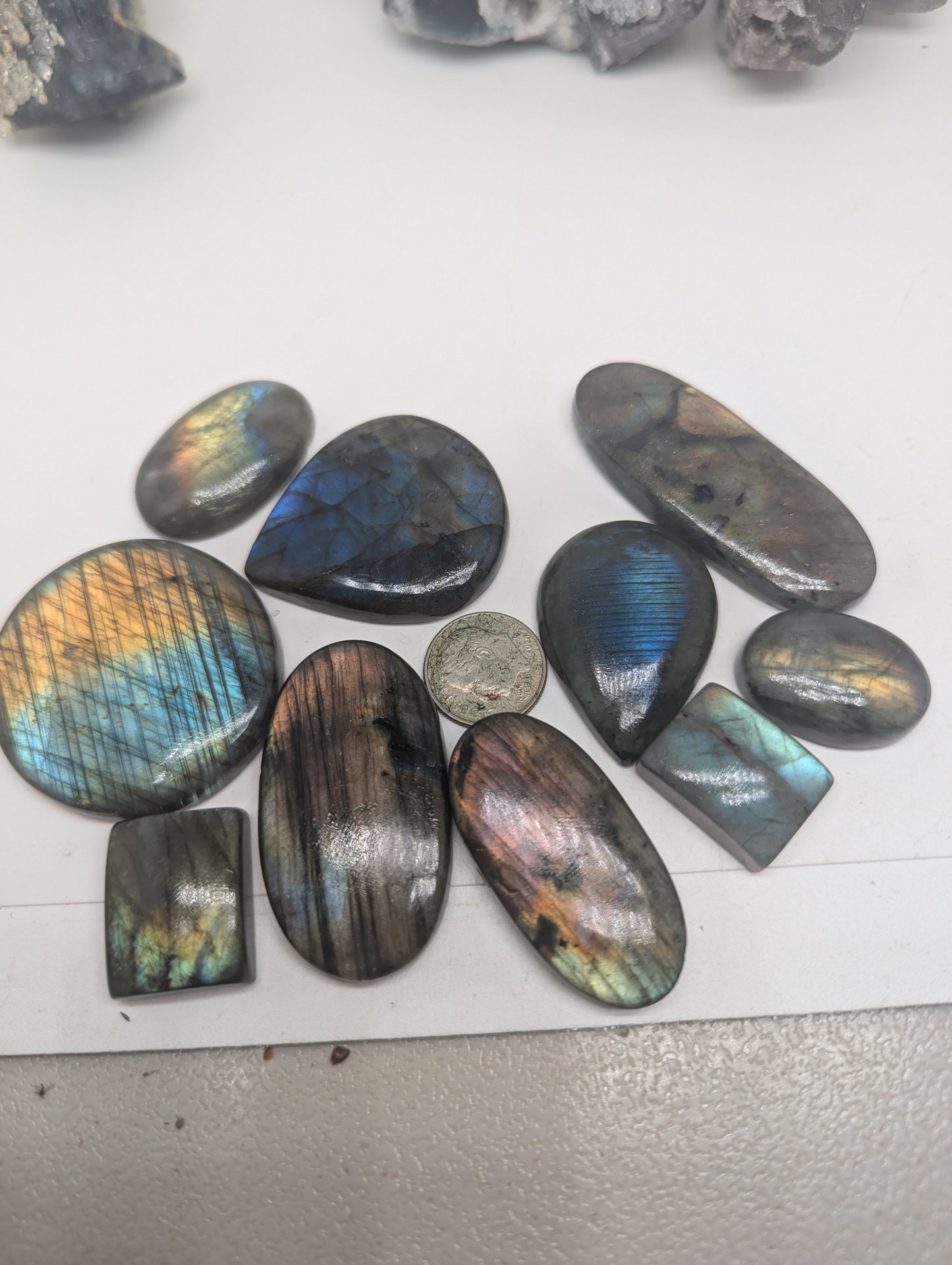 Labradorite Cabochon Lot - 10pcs - Hand Picked - 127g - V63