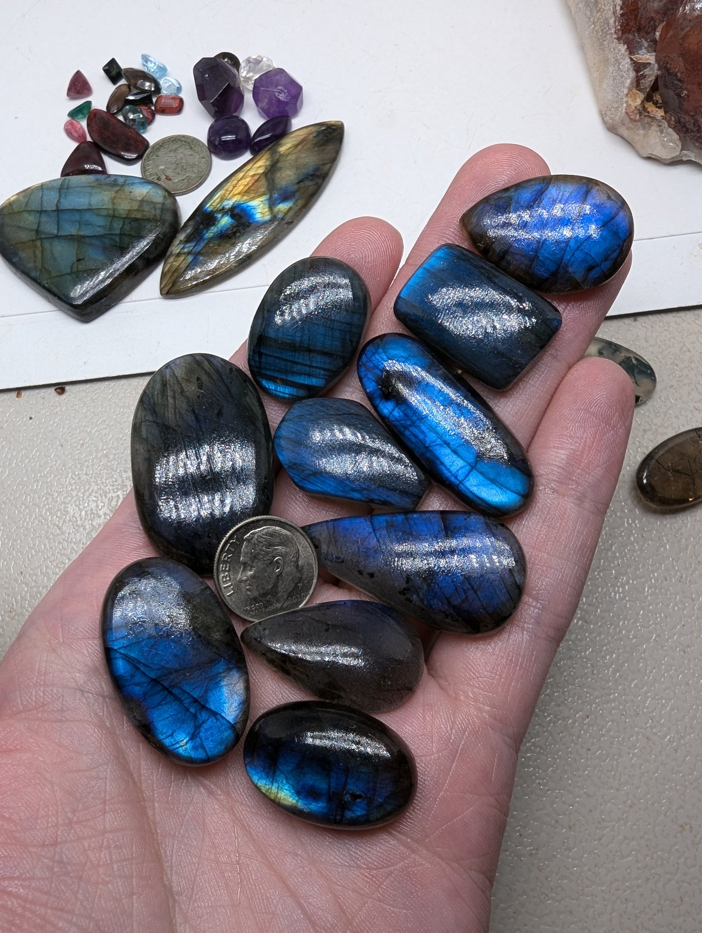 Jet Blue Labradorite - 10pcs - 380cts(76g) - V64