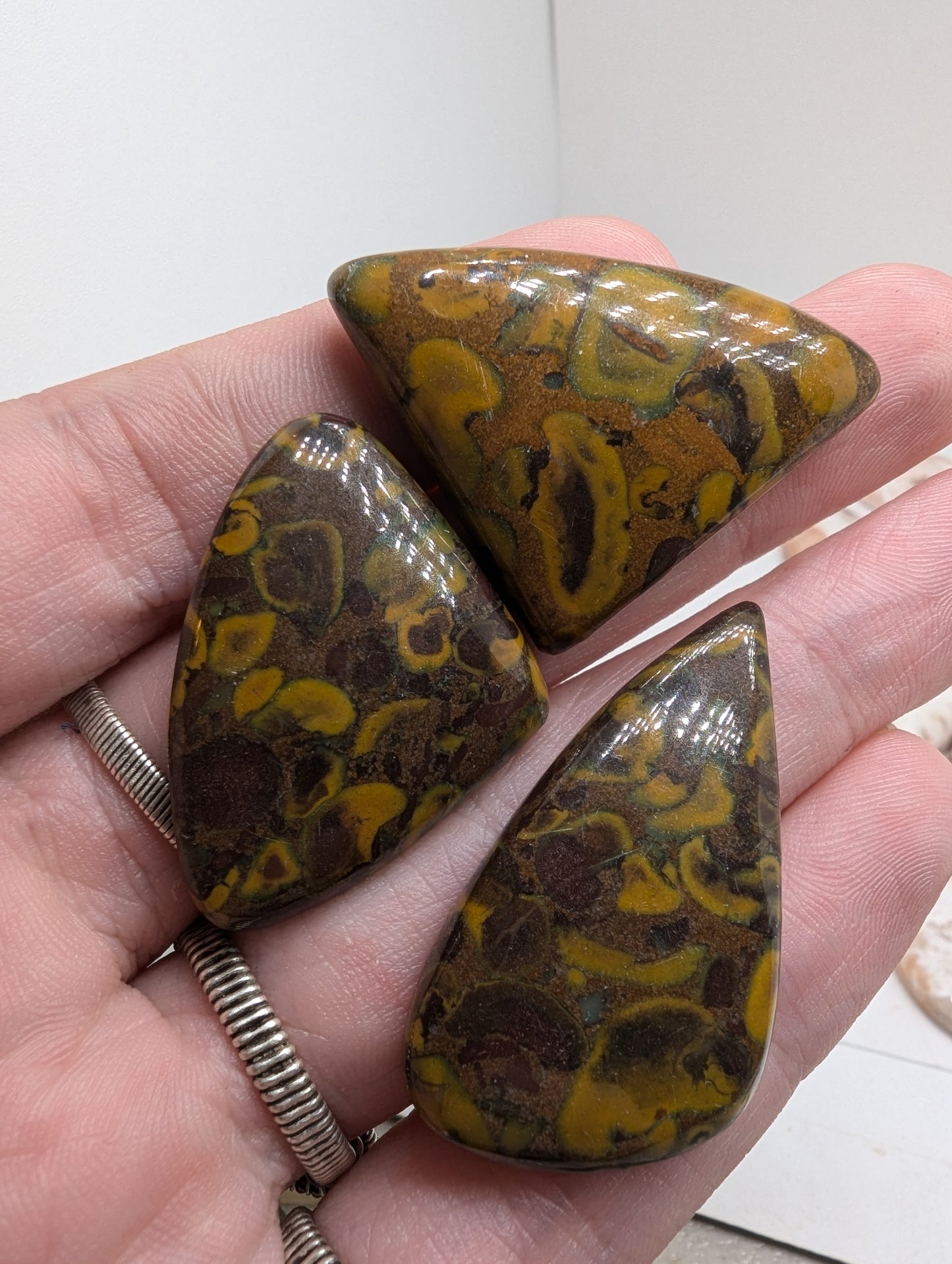 Fruit jasper Cabochons Lot - 9pcs - 408.05cts(81.64g) - V67