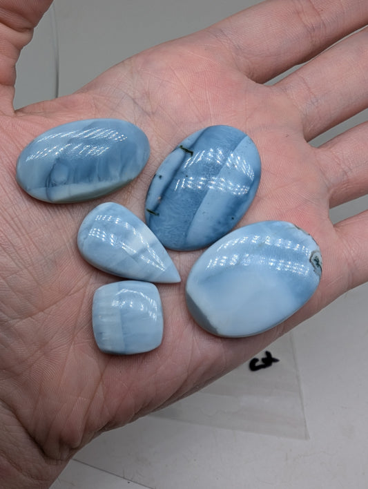 Blue Opal Cabochons Lot - 10pcs - 216cts(43.20g) - Mixed Shape - V70