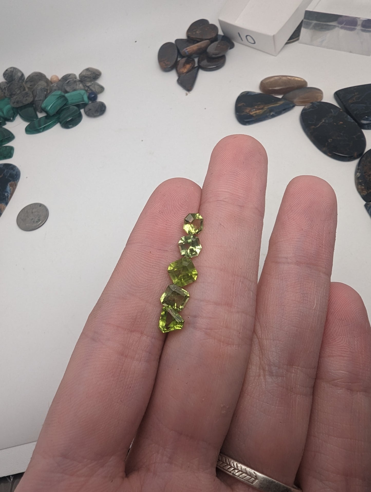 Peridot Facet Lot - 5pcs - 4.75cts - Whole Lot