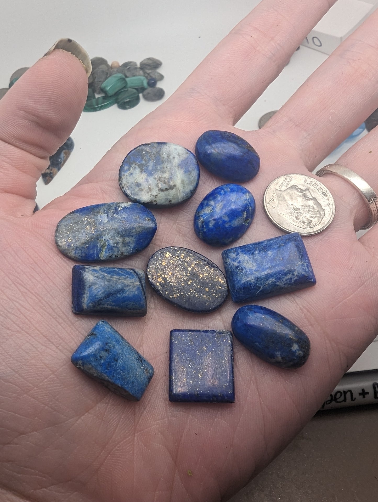 Lapis Lazuli Cabochon Lot - 10pcs - 23g(115cts)