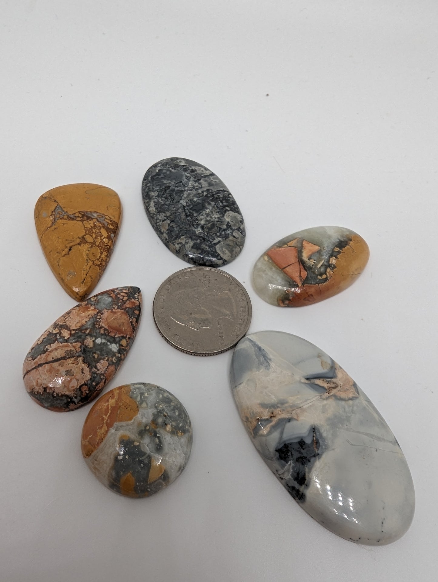 Maligano Jasper Cabochons - 6pcs A+ - 250cts(50g) - Whole Lot