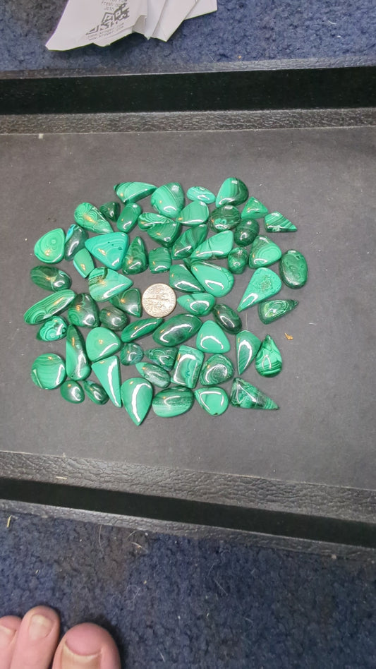 Malachite Cabochons - Jewelry Sized - Random Pulls - V37