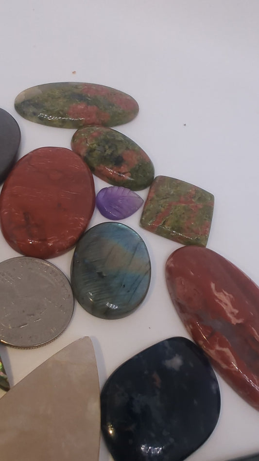 Mixed Cabochon Parcel - Chatoyant and Flashy - 25pcs