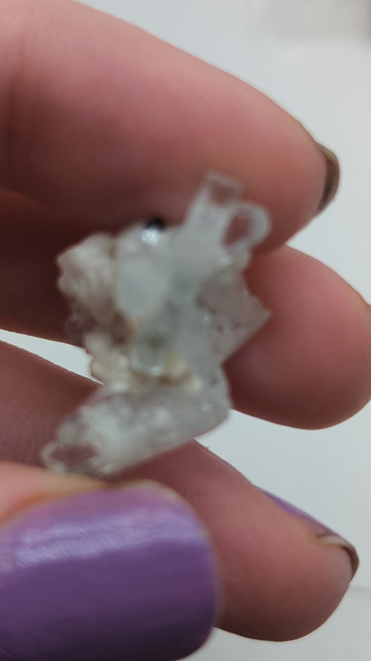 Aquamarine Cluster - Combined With Myca, Calcite, and Schorl - Thumbnail Specimen