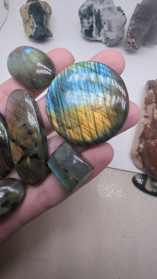 Labradorite Cabochon Lot - 10pcs - Hand Picked - 127g - V63