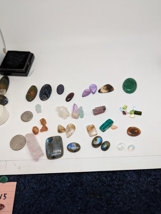 Baller High End Gem Lot - Cabs, Facets, and Raw Crystals - Mixed Lot - V26