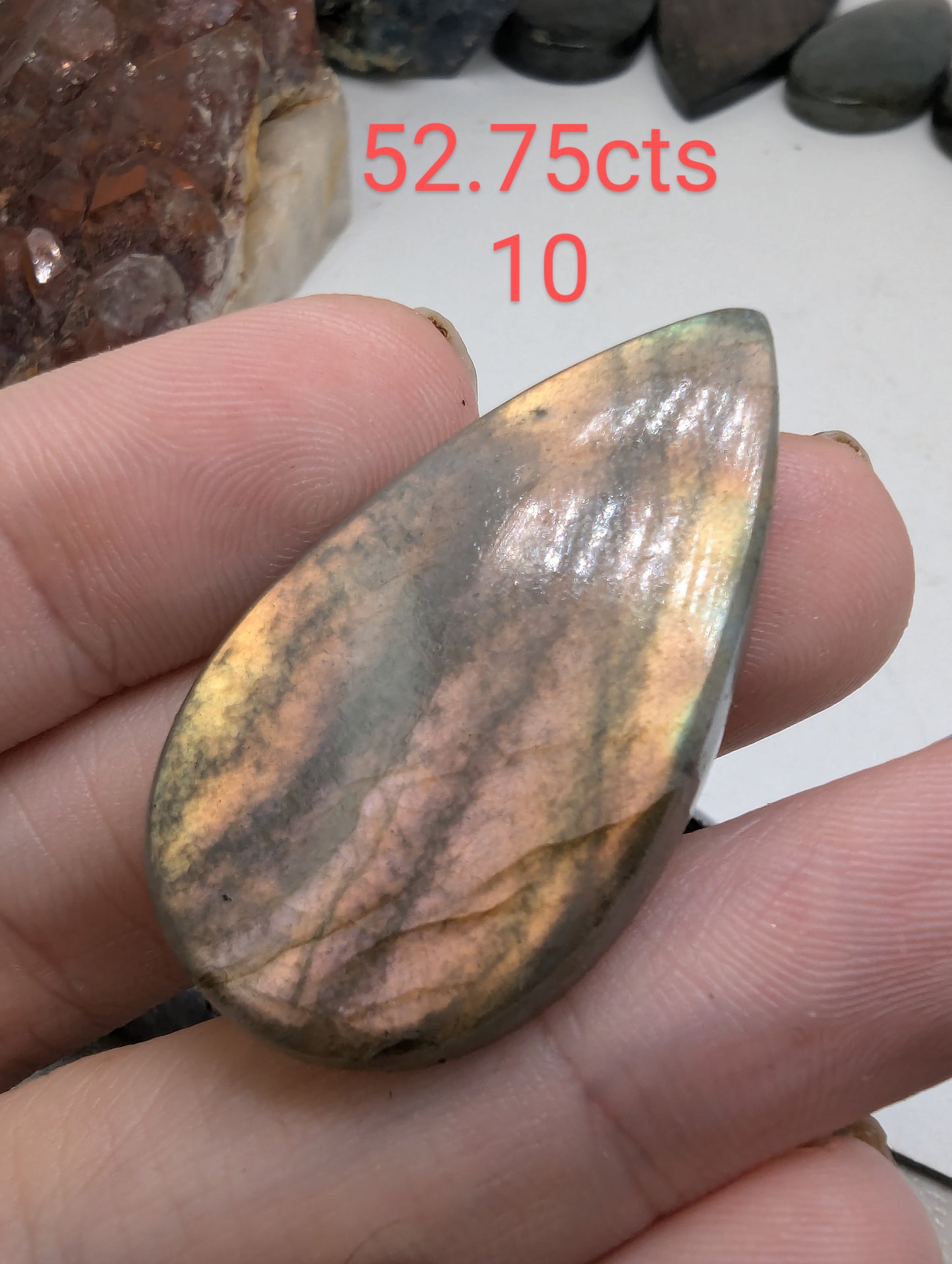 Sunset Labradorite Cabochons - 30mm+ - AAA flash - Rainbow Flash