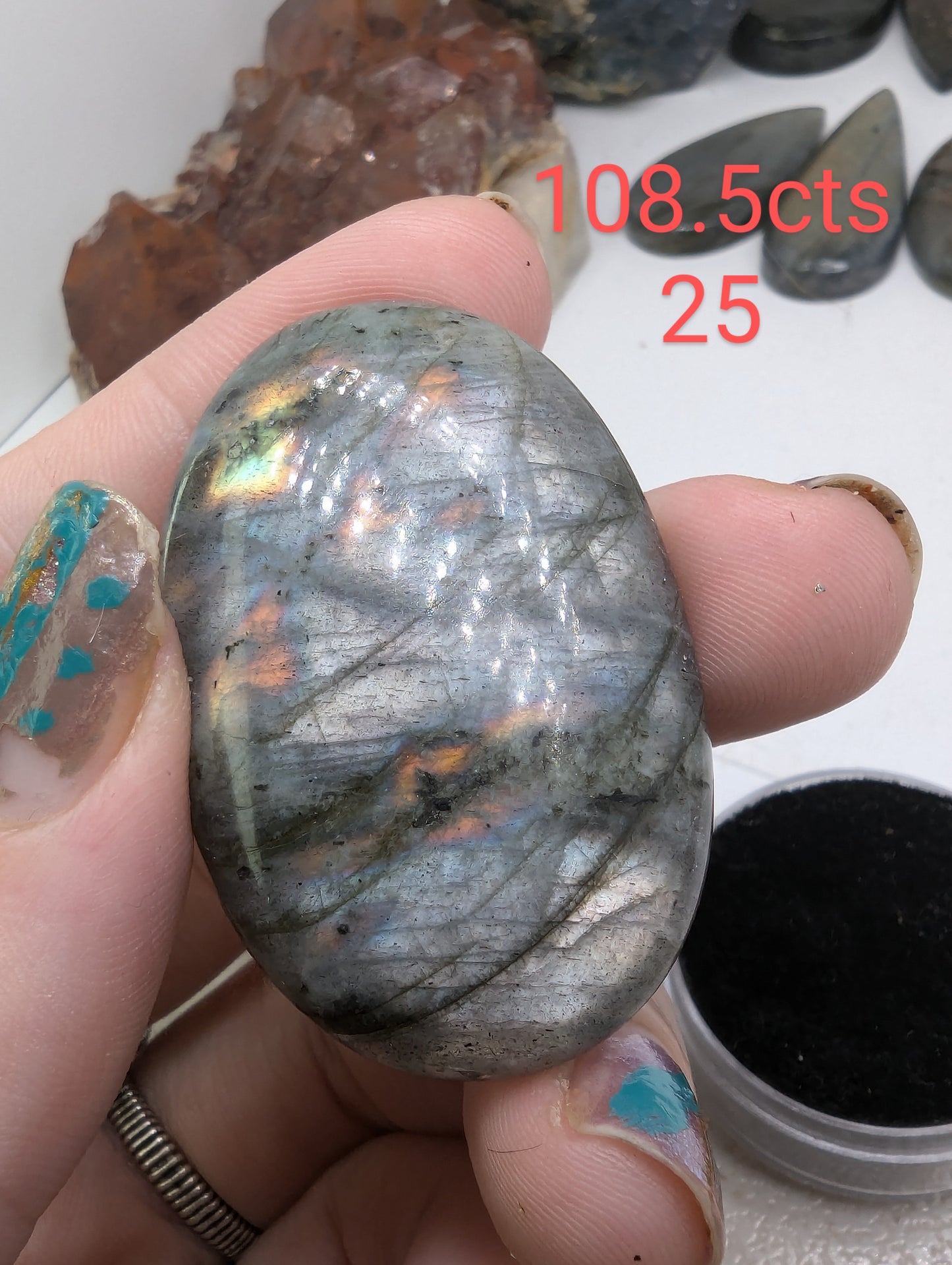 Sunset Labradorite Cabochons - 30mm+ - AAA flash - Rainbow Flash