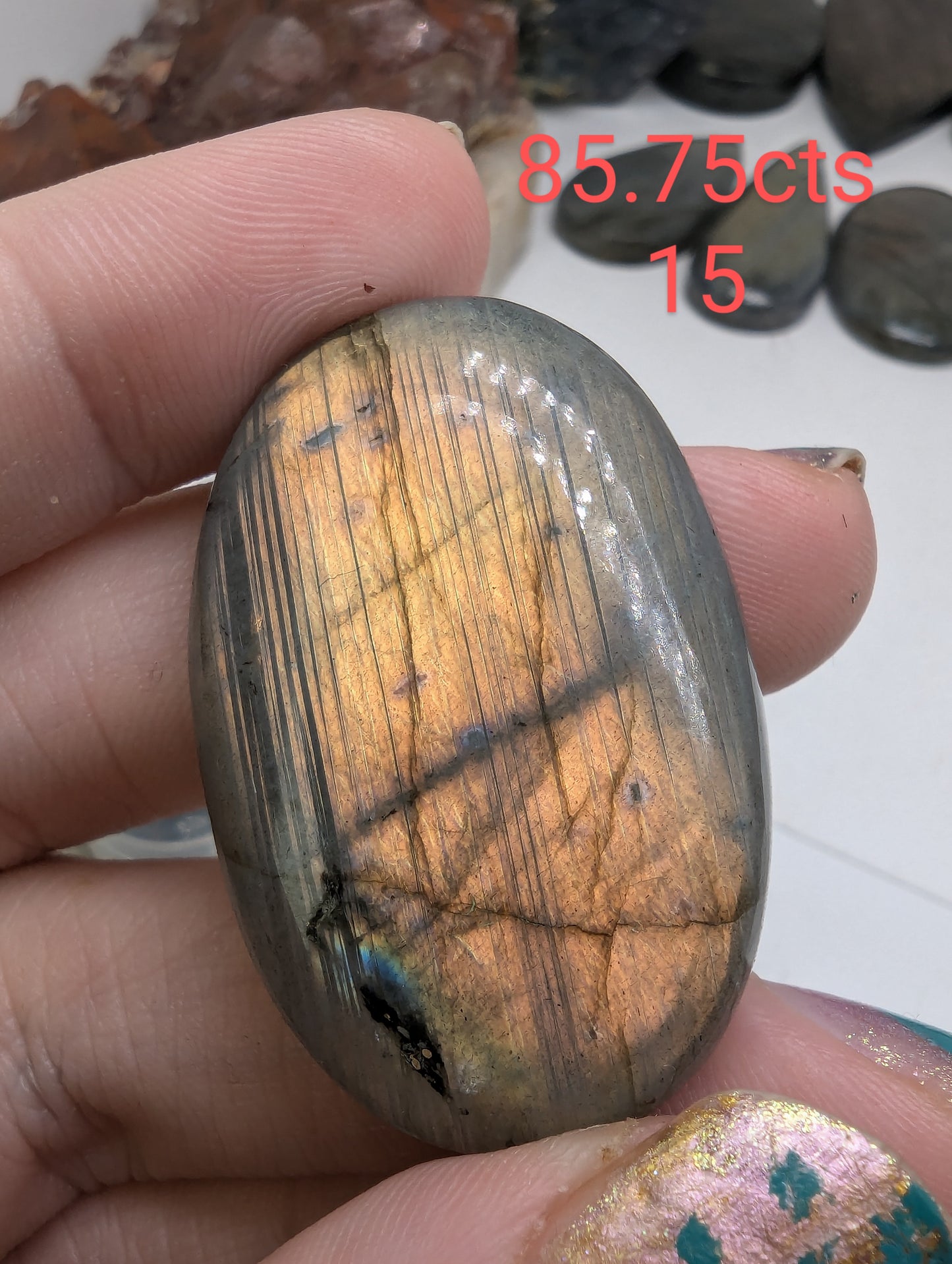 Sunset Labradorite Cabochons - 30mm+ - AAA flash - Rainbow Flash